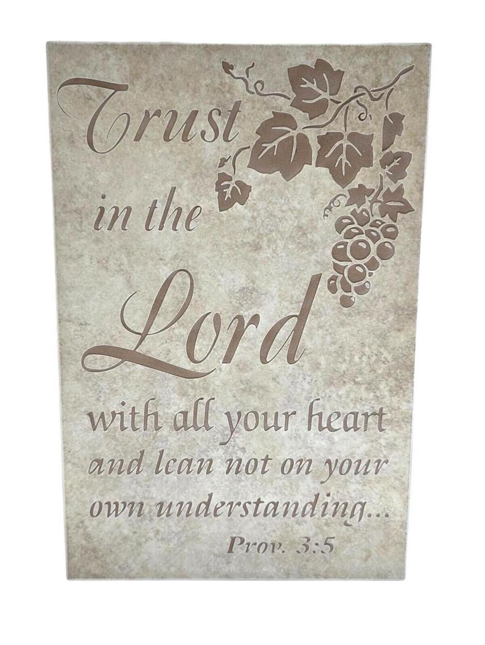 Corona Ceramic Tile Trivet Art Plaque Bible Verse Prov 3:5